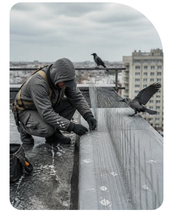 Защита от ворон под ключ в Волжском по цене от 5065 р. | Сенат-Влж